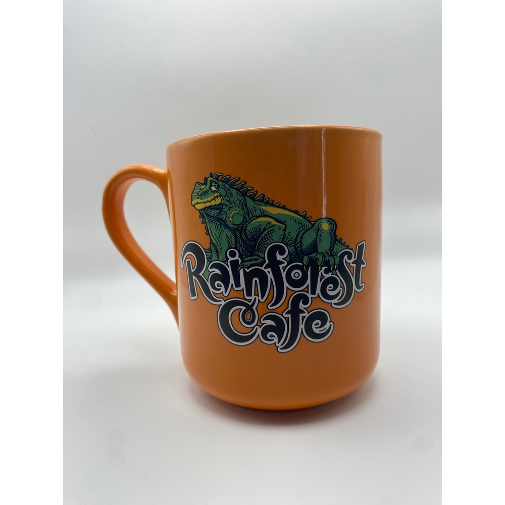 Rainforest Cafe Orange Iggy Iguana Coffee Mug Cup "He Knows Hes‎ Cool" Inner